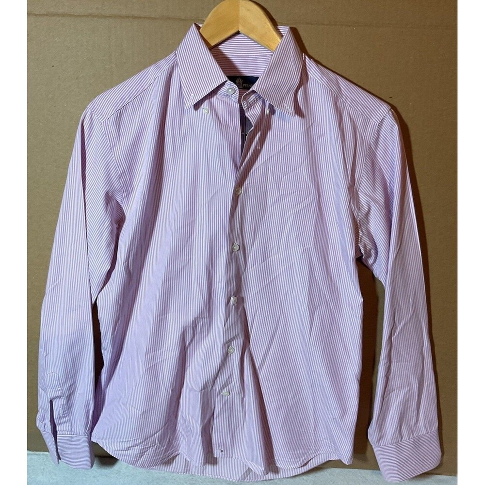 Eredi Pisano Men’s Long Sleeve Button Down Shirt Size 39 Striped